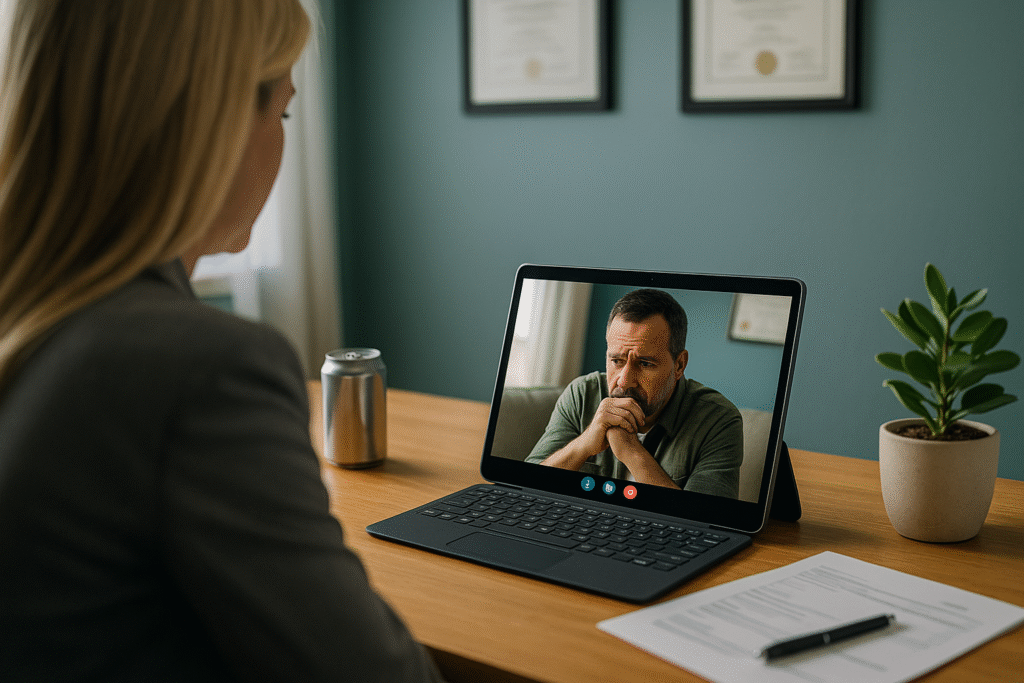 An Online teletherapy session for PTSD with Zona from PositivePathMh.com